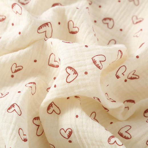 雀说 春夏秋双层纯棉纱爱心短袖长裤短裤居家服三件套005 商品图2