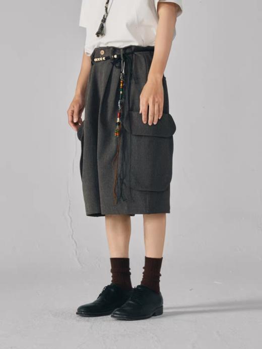 共和GongheRepub/GH24035/宽松复古阔腿裤 提花夏季中裤 商品图1