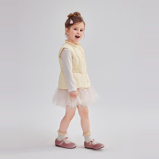 笛莎Deesha 童装女童马甲2025冬新款女童甜美公主风轻薄羽绒服马甲背心 商品图2