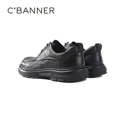 4楼千百度2025秋季软面抓花牛皮鞋面轻软橡胶大底男鞋A25460712 商品图5