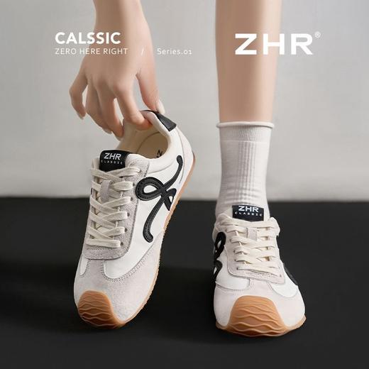 ZHR则则头层猪皮透气软底阿甘鞋女春秋款多巴胺德训鞋百搭休闲鞋 商品图1