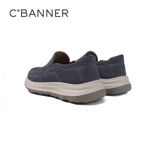 4楼千百度2025轻韧牛皮高弹大底懒人休闲男鞋A25421106 商品图3