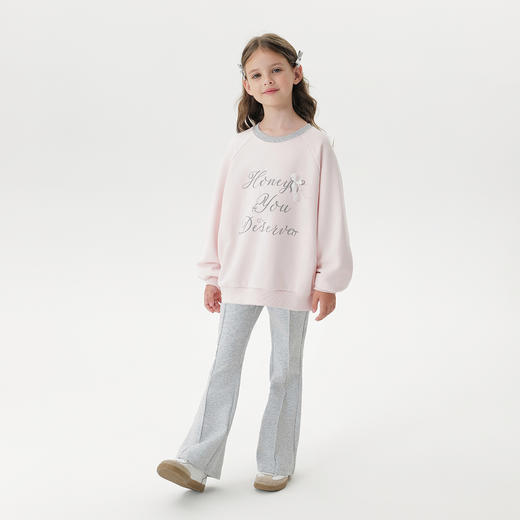 马克珍妮女童立体蝴蝶结字母卫衣2025年秋装新款551202 商品图3