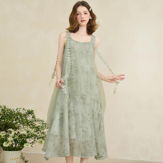 西遇吊带薄纱连衣裙女新款海边度假风仙女花边沙滩裙D0050477/V0050703/K0050852 商品图3