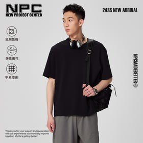 NPC潮牌全衣压胶宽松舒适圆领T恤男潮流硅胶logo户外NP44TE49