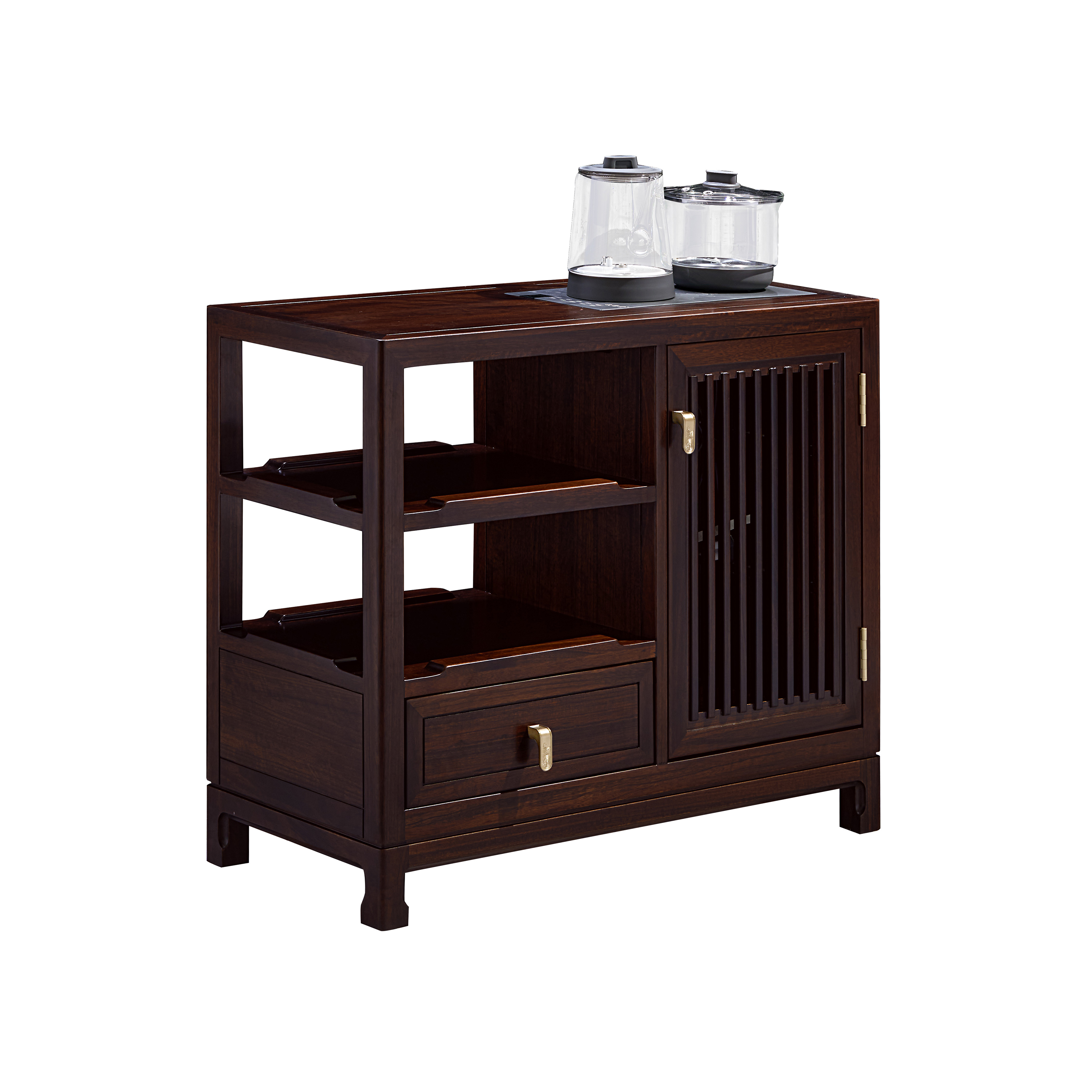 【新中式-茶边柜KD-Y-T6811】黑檀/客厅/茶室/茶柜/边柜