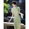 绿色旗袍高端气质少女新中式夏季提花3715 商品缩略图0