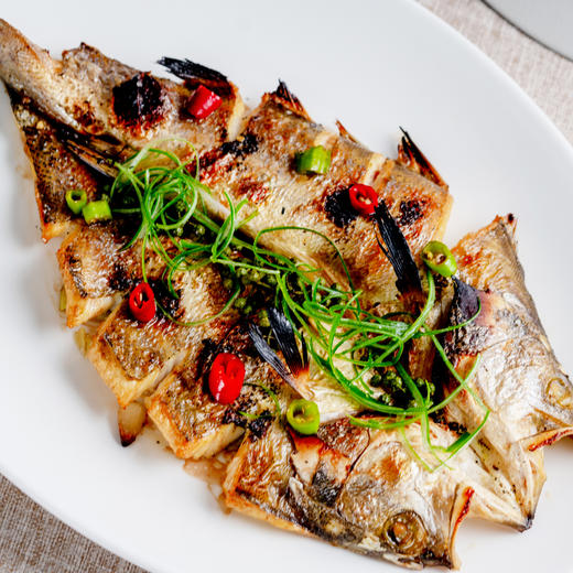 海蛋蛋烤鱼套餐 青花椒烤海鲈650g*1盒+马蹄虾饼180g*1盒 商品图2