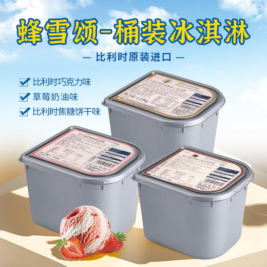 比利时进口蜂雪颂比利时冰淇淋1.2kg--1.28kg/盒【巧克力|草莓奶油|焦糖饼干】 商品图0