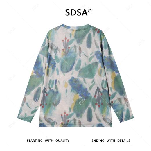 T4499SDSA秋季新款男士痞帅潮流撞色圆领长袖T恤扎染小众设计上衣时尚 商品图5