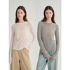 MAISON CECILE 三色/修身显瘦百搭分割设计水溶羊毛长袖打底衫 商品缩略图0