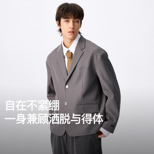 NPC潮牌老钱风刺绣落肩廓形西服西裤套装男随性金属扣NP4CJR08 商品图1