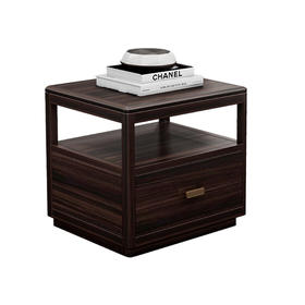 【新中式-床头柜KD-Y-T2504】黑檀/卧房/床头柜