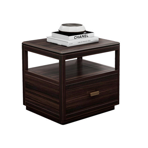 【新中式-床头柜KD-Y-T2504】黑檀/卧房/床头柜 商品图0