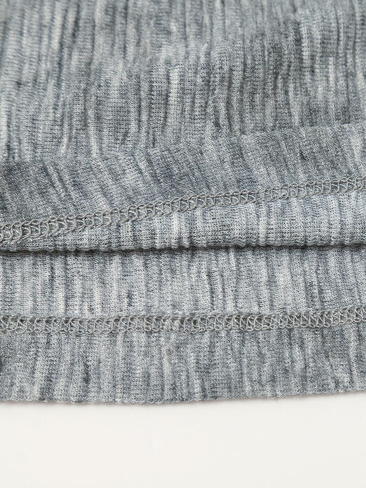 简约不简单✨ 灰色纹理圆领 T 恤 基础款百搭上衣 商品图3