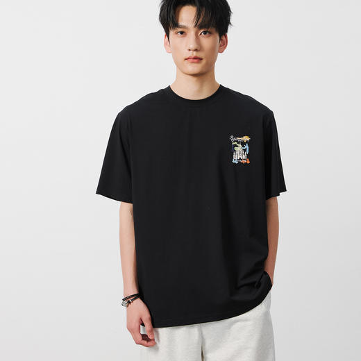 NPC潮牌皇冠系列胸前十字绣花短袖T恤男背后刺绣印花图案NP55TE74 商品图3