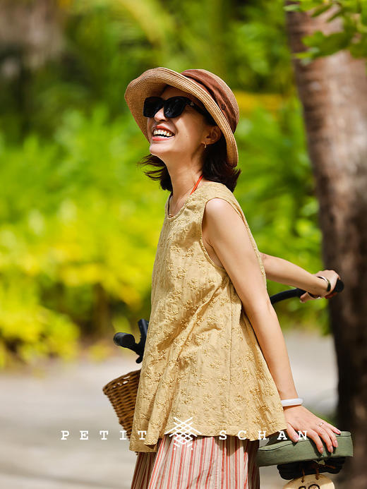 PETIT SCHAN小闪 CLO#872 Gathering Fragrance 拾香记 一千零一夜系列纯棉绣花无袖背心 商品图1