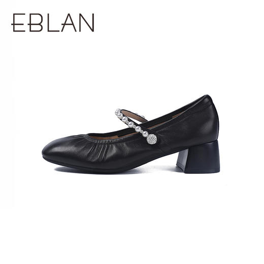 2楼伊伴2025秋季稳健粗跟柔软羊皮玛丽珍单鞋B25421254 商品图1