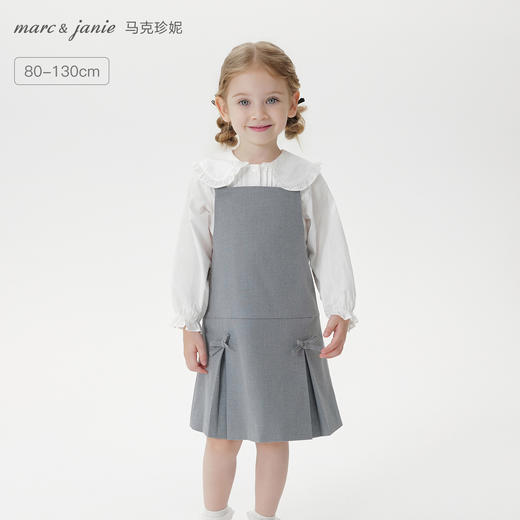 马克珍妮女童立体蝴蝶结学院背带裙2025年秋装新款551656 商品图0