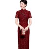 喜婆婆蕾丝旗袍敬酒服春夏季。妈妈装婚宴礼服高贵年轻LSH-B142 商品缩略图4