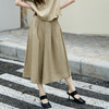 谜底纯色阔腿裤女2025夏季新款通勤气质高腰宽松八分裤25BMK5006 商品缩略图0