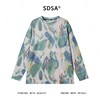 T4499SDSA秋季新款男士痞帅潮流撞色圆领长袖T恤扎染小众设计上衣时尚 商品缩略图1