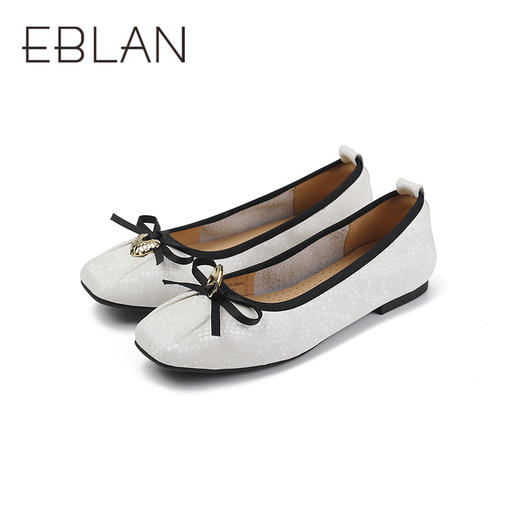 2楼伊伴2025年秋季动物纹鞋面蛇纹图案褶皱设计便鞋单鞋B25461701 商品图3