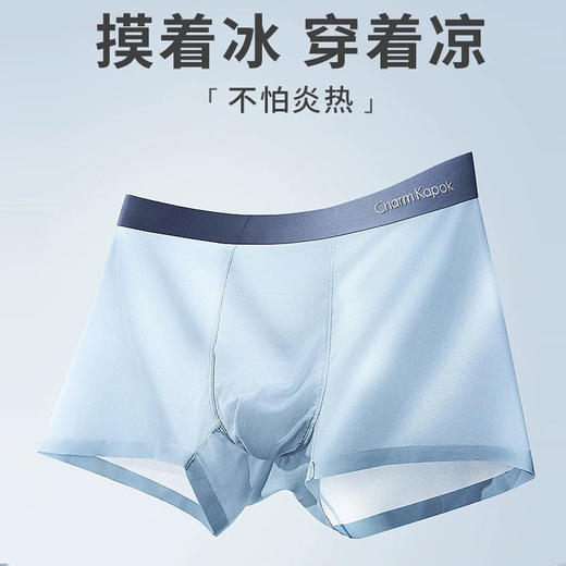 【爆款限时特价】CharmKapok男士冰丝10A抗菌无痕超薄四角内裤四条装（工作日72小时发货） 商品图1