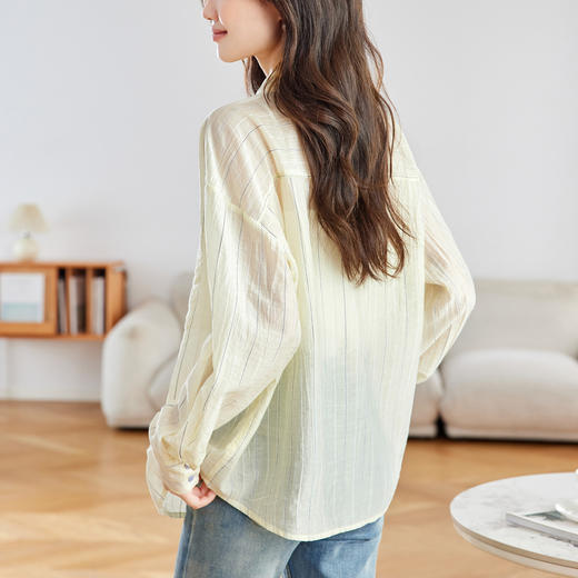 馥迦慵懒松弛感条纹衬衫 商品图4