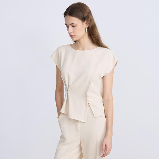 EITIE爱特爱夏季新款设计感小众修身气质小上衣7813507 商品图3