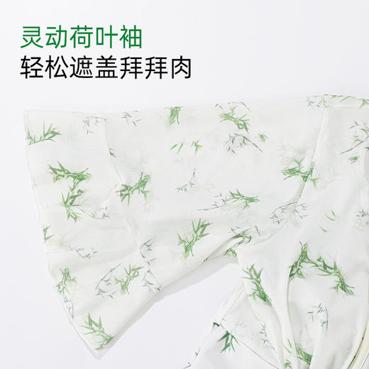 【商场同款】熳洁儿 夏日泳衣连体裙中袖网纱显瘦碎花25206309 商品图6