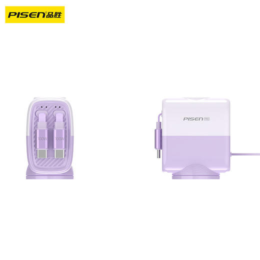 品胜 100W双伸缩自带线无线手表充电座C to C/C to L 支持C口笔记本/平板/耳机充电 快充充电器 商品图6