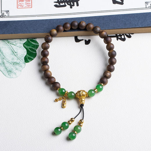 xy0488沉香+碧玉貔貅金刚杵手串 商品图4