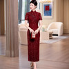 喜婆婆蕾丝旗袍敬酒服春夏季。妈妈装婚宴礼服高贵年轻LSH-B142 商品缩略图1