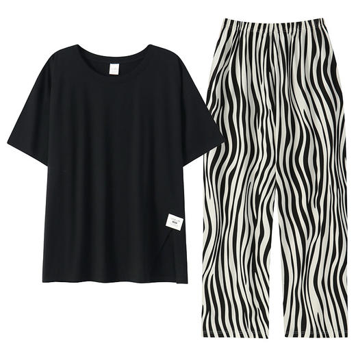 丁摩 睡衣女夏【纯棉】薄款短袖高级感可外穿家居服夏天女士睡衣套装5ZF-63015 商品图4