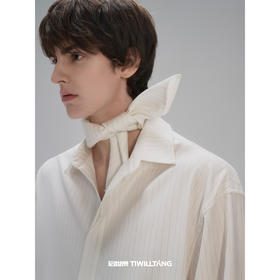 启世录TIWILLTANG“墨魄浮槎”低调奢华混纺条纹方巾男士