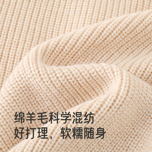 英氏儿童毛织上衣春秋休闲女童羊毛开衫外套保暖外搭中大童毛衫 商品图1