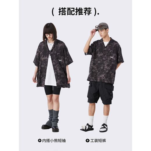 NPC潮牌BetterBear小熊系列满印小熊【天丝】衬衫情侣装NP33SH26 商品图2