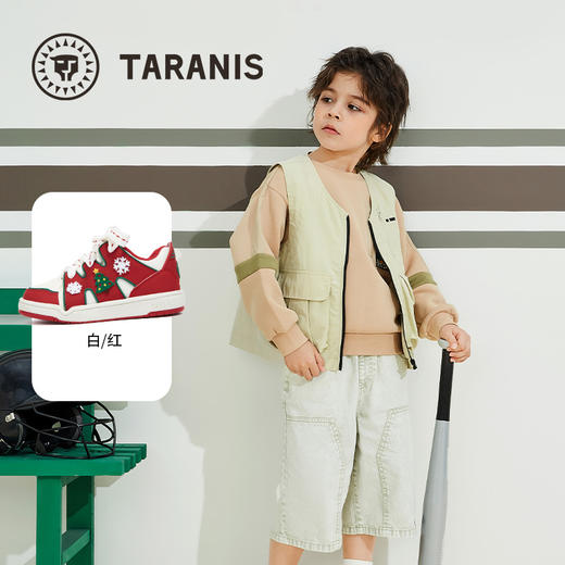 泰兰尼斯儿童板鞋2025秋季男童运动鞋轻盈防滑女童软底复古休闲鞋 T02X5C6929 商品图1