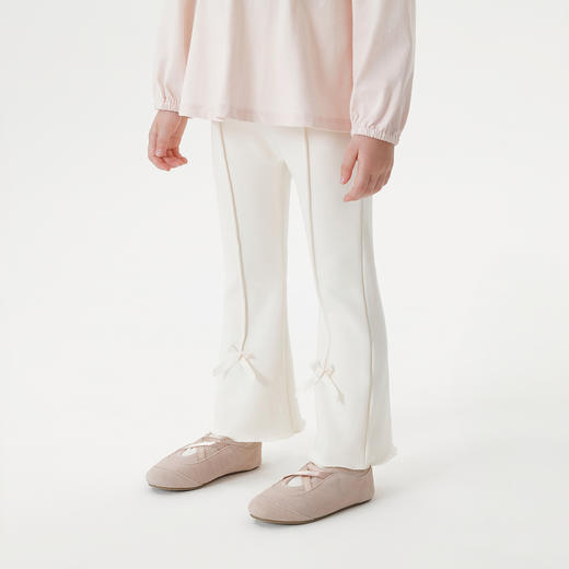 马克珍妮女童立体蝴蝶结轻弹微喇裤2025年秋装新款551320 商品图1