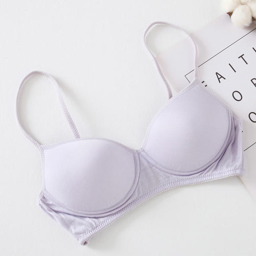 丁摩 日系真丝内衣女小胸薄款舒适调整型无钢圈文胸无痕桑蚕丝胸罩5ZF-1801 商品图5