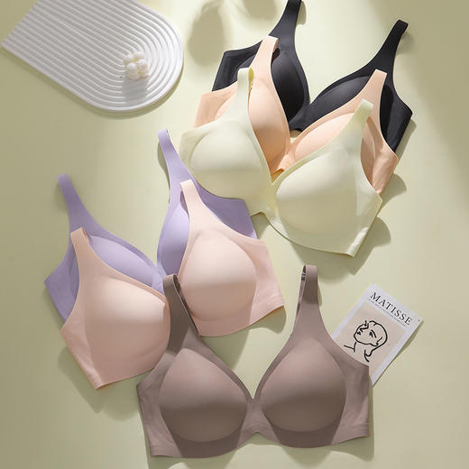 雀说 法式深V光面无痕内衣薄款无钢圈6015 商品图11