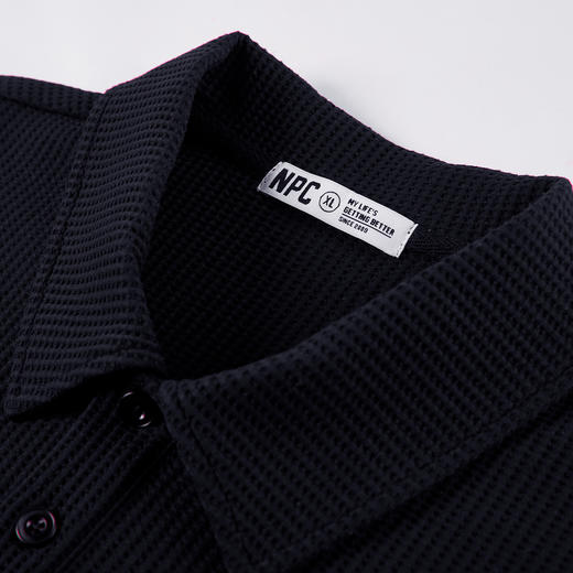 NPC潮牌胸口字母刺绣【华夫格】polo领运动套装男舒适透气NP55TP70 商品图2