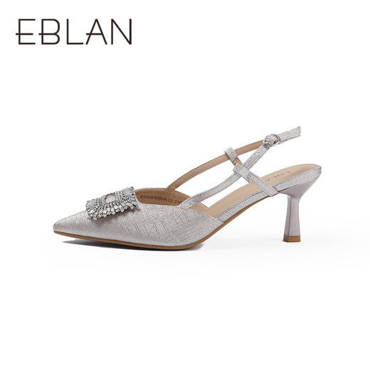 2楼伊伴2025年夏季细高跟后空高跟鞋重工饰扣凉鞋B25264280 商品图1