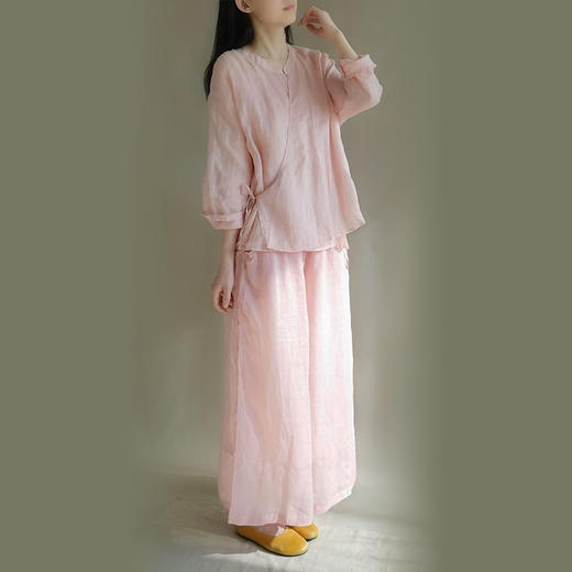 裁缝学苑AH38新中式斜襟立领小衫宽松阔腿裤套装纸样女装样板图纸 商品图2