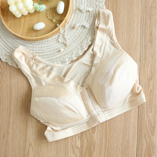 丁摩 高端品质桑蚕丝针织真丝文胸无刚托前扣文胸S020 商品图1