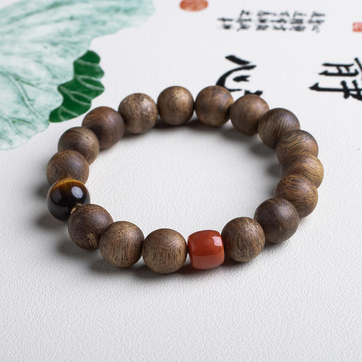 xy0484沉香+南红虎睛石手串 商品图3