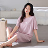 丁摩 睡衣女款夏胸垫薄款短袖七分裤家居服可外穿【棉+莫代尔】睡衣女夏5ZF-6212 商品缩略图0