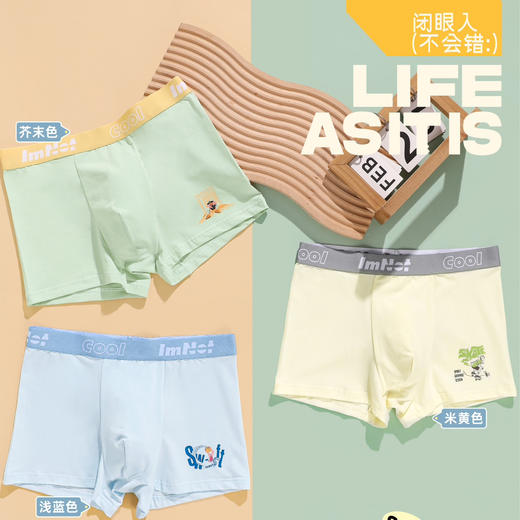 [三条装]青少年内裤大童底裤平角裤棉莫【CSK25323】 商品图0