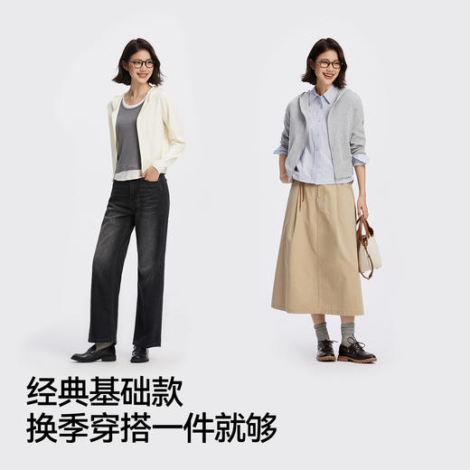 森柔毛衫|商场同款森马针织开衫女连帽纯色2025新款正肩秋装显瘦 商品图4